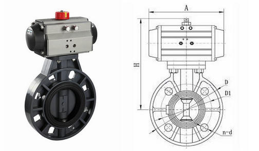 氣動塑料蝶閥結(jié)構(gòu)圖
